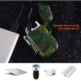 Waterproof Lighter Outdoor Windproof Lighter Dual Arc Lighter Electric Lighters USB Rechargeable-Flameless-Plasma Lighter for Camping,Hiking