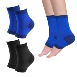 Hongoen Sprunggelenkbandage,2 Paar Fersen Socken,Kompressionssocken Sprunggelenkbandage,Flexible Bandage Sprunggelenk,Knöchelbandage Damen und Herren,Elastische Fußbandagen für Junge Mädchen Kinde