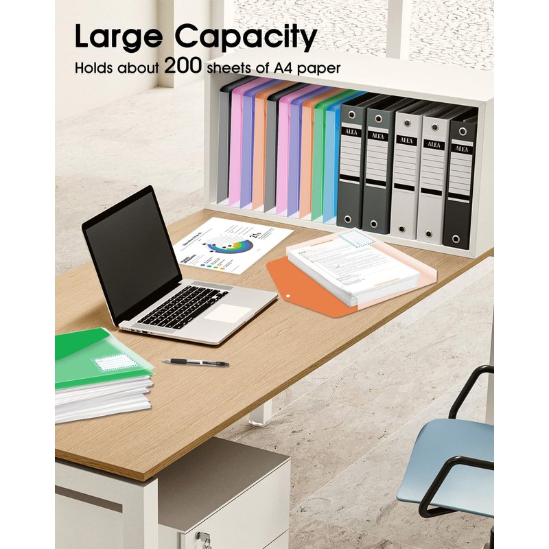 Flow fire A4 Plastic Wallets with Popper, 18 Pcs A4