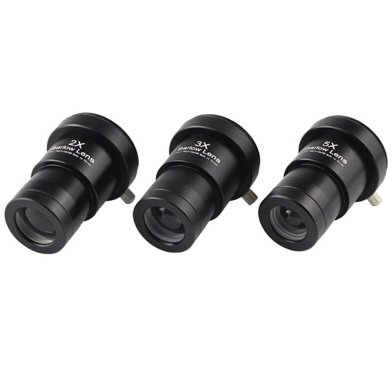 3 Pieces 1.25 inch Astronomical Telescope Barlow Lens 2X 3X