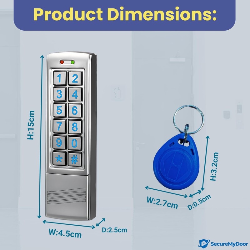 SecureMyDoor Proximity Digital Keypad for Door Entry System | Both