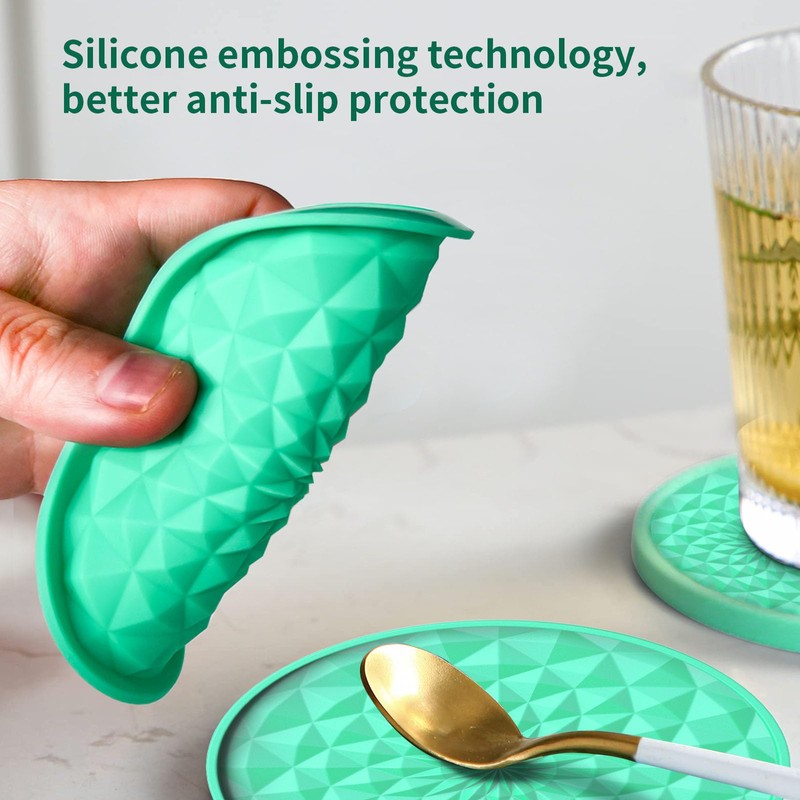 YUGUARD Silicone Coasters [6 Pack] Coasters with Holders - Drink
