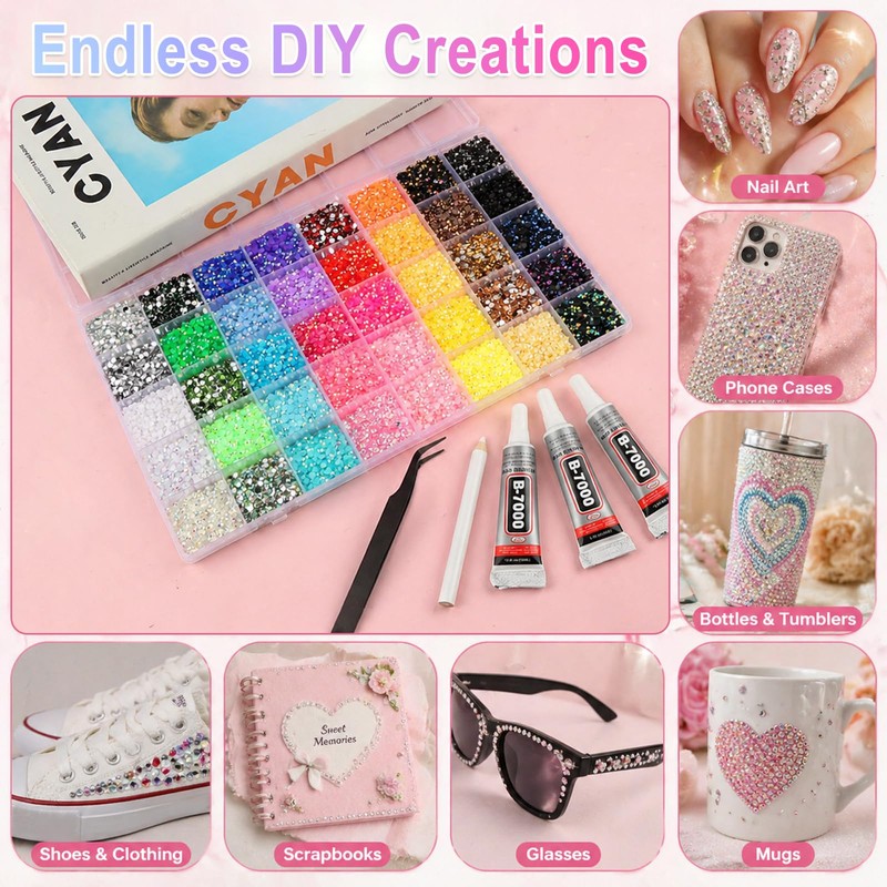 40 Colors Jelly Rhinestones Kit, 3 mm Flatback Resin Jelly