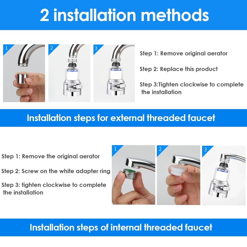 Water Filter Tap Filter Pack of 2 Water Filter Reusable