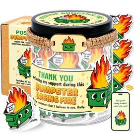 Dumpster Fire Affirmation Cards Jar - Thank You Gift for Women, Coworkers, Boss - Appreciation, Going Away, Farewell Gift Ideas - Birthday, Christmas Gifts - Emotional Support Dumpster Fire Gifts