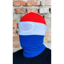 PGWEAR Net Balaclava with Viewable Net in the Eye Area in Red White Blue Stripes, Red / White / Blue