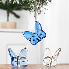 KANPURA 3pcs Crystal Butterfly Valentine's Day Hanging Decorations Glass Flying Butterfly Figurine Animal Collectible Butterfly Ornaments for Mother’s Day Home Decor Lucky Butterfly Gifts for Women