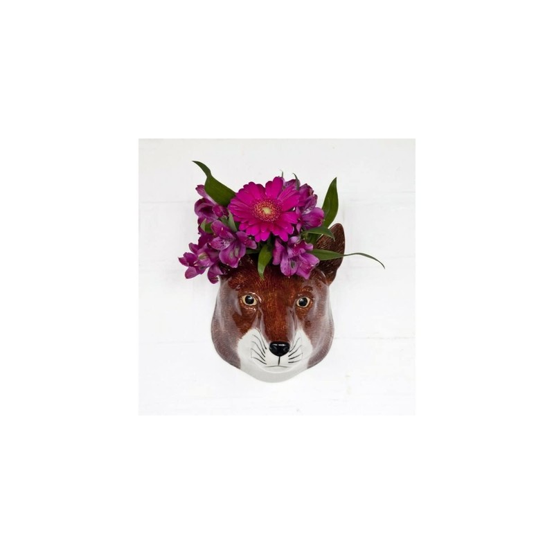 Quail Ceramics Fox Head Wall Vase