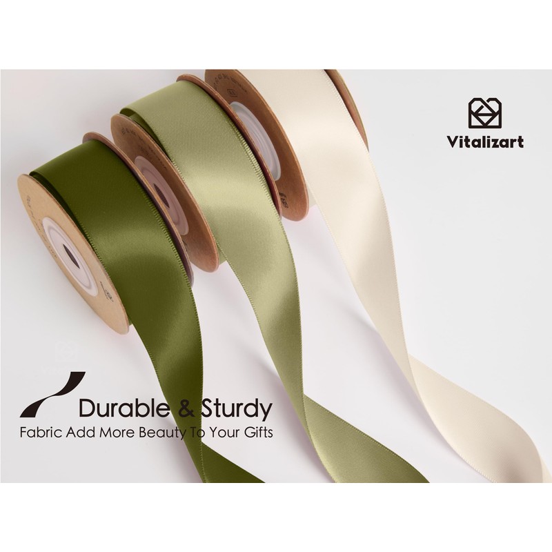 Vitalizart Ribbons for Crafts 1" x 30Yd (3 Rolls x