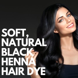 Black Henna Hair Dye/Color - Organic Hair Dye Without Chemicals, PPD-free, One Step Process,100% Gray Coverage, All Natural Semi Permanent Hair Color, Safe for Sensitive Scalp,100g by Ouiloe