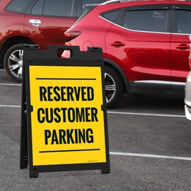 Reserved Customer Parking Sidewalk Sign Kit, 18x24 Inches, With A Frame Stand, Made in USA