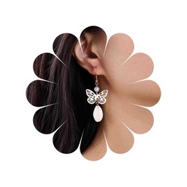 TseenYi Boho Cowrie Shell Dangle Earrings Gold Hollow Butterfly Drop Earrings Cowrie Drop Earrings Vintage Pearl Shell Earrings Sea Shell Drop Earrings Jewelry for Women and Girls