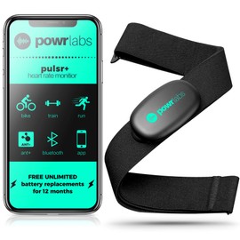 POWR LABS Bluetooth Heart Rate Monitor Chest Strap, Heart Rate Monitor with Chest Strap | ANT+ Heart Rate Monitor, Heart Monitor Works with Garmin Wahoo Polar Strava Peloton Cycling & Running Apps