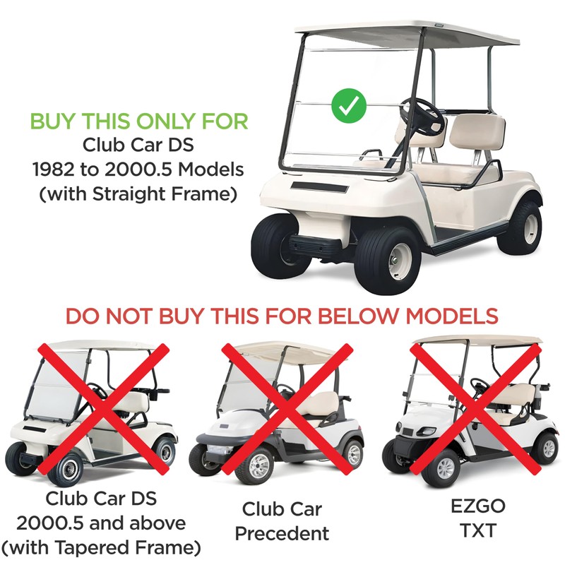 Club Car DS Windshield 1982-2000.5 Models Golf Cart Windshield Club