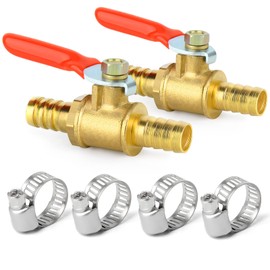 TAILONZ PNEUMATIC 12mm Brass Ball Valve Hose Overhead Hook, 180 Degree Red Handle and Headband (2 Points)