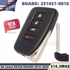 Unbranded HYQ14FBB -0010 for Lexus RX350 RX450h 2016-2020 Keyless Smart Remote Key Fob