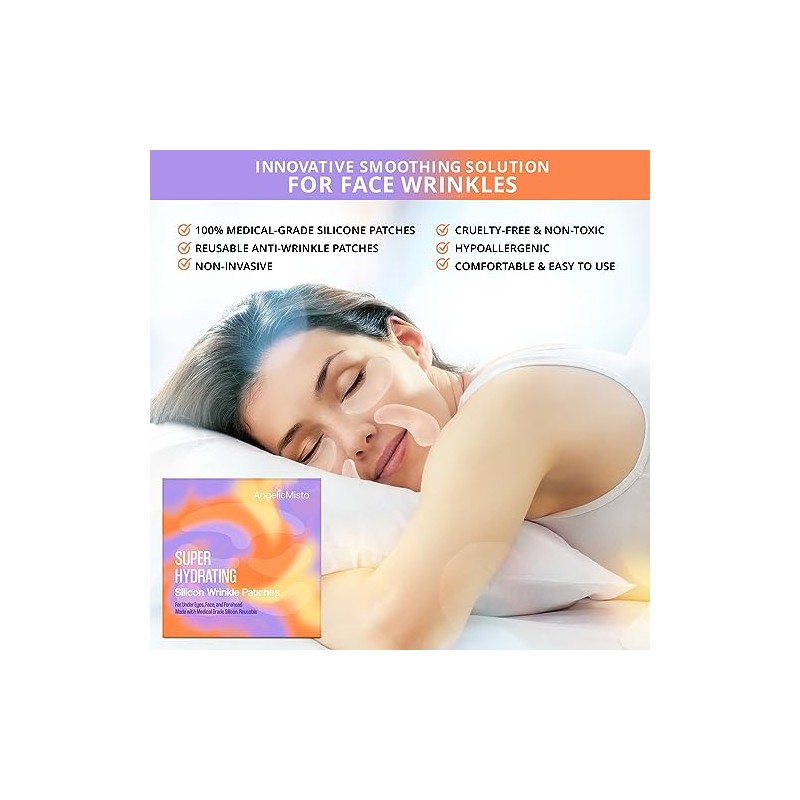 AngelicMisto Parches de Silicona Reutilizables para Ojos, Cara y Frente