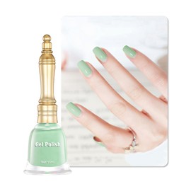 Fast Drying Nail Gel Glue Polish, Muted Green Gel Polish Long-Lasting Air Dry Fast, 15ml Nude Regular Water-based Nail Lacquer Full Coverage High Glossy Shine Nail Art Home Manicure Gift for Ladies-03