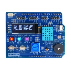 Boardotron UNO Learning Shield + UNO R3 Board Compatible with Arduino Pre-Assembled All-in-One Starter Beginner Multifunctional Expansion Kit