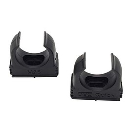 20 x OBO Bettermann M25 Quick Clamps | Clamp | Pipe Clamp | Stackable | Jet Black | 25 mm | Pack of 20