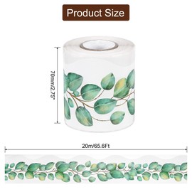 sourcing map Bulletin Board Borders, 65.6Ft x 2.75Inch Rolled Classroom Border Trim Notice Board Frame for Classroom Decoration, Eucalyptus Leaf