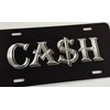 Cash $ Money Car Tag Engraved Gloss Black Silver Etched
