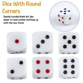 5 Piece Large Dice Set, 30 mm Standard Dice with Two-Tone, 6-Sided Acrylic Dice Set with Rounded Corners, D6 Standard Dice for Poker, Game, Party Board Games, Dice Games, Teaching Math