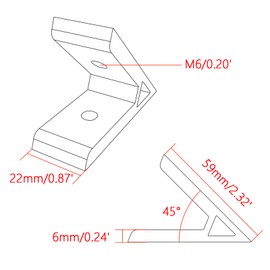QIJINTRID 4Sets 1010 Aluminum Extrusion 45 Degree Bracket,4pcs 45 Degree Corner Brackets,with 8pcs Sliding T Nuts and Screws for 10 Series Extruded Aluminum Rail Accessories(Silver)