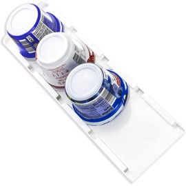 Yogurt Organizer for Fridge - 4 Cup Refrigerator Storage Rack with 3M Adhesive - Under Shelf Fridge Organization for Yogurt - Made in USA, White, 1 Pack