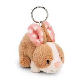 NICI Hopsala Rabbit Keyring 10 cm – Brown – Plush Companion for Backpack or Bag, Cuddly Pendant with Metal Ring for Key Ring and Key Holder | 61620