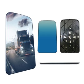 SPLENDID Anti-Glare Blue Replacement Mirror, For 2003-2009 Chevy Kodiak, 2003-2009 GMC Topkick C4500 C5500 C6500, Heated Flat Mirror, Lowers 30% Flash, Driver/Passenger Side (OEM: ‎19120557)