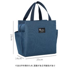 Nricrlus Lunch Bag, Lunch Bag, Round Bag, Thermal, Cold Retention, Office, Picnic, Side Pockets, Portable Food Container, Foldable, Insulated, Convenient to Carry, Large Capacity, Lightweight, Water