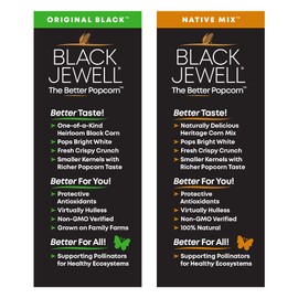 Black Jewell Gourmet Popcorn Kernel Variety Pack with Original Black and Native Mix (Pack of 2)