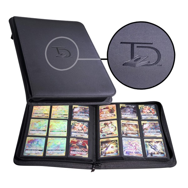 TopDeck 500 Card Pocket Binder Pro | 9 Pocket Trading Cards Album | Side Load Sleeves | Pokemon/MTG/Yugioh/TCG Folder | Trading & Sports Holder | (Black)