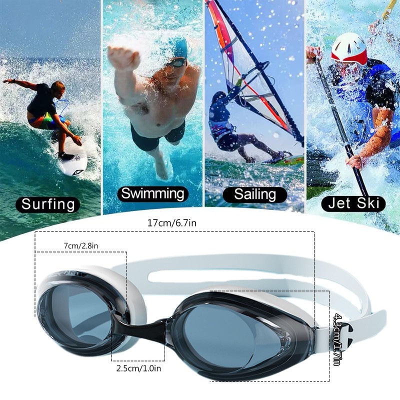 Professional Swimming Goggles, Blue Tinted Lenses, Adjustable Strap, Competition Racing