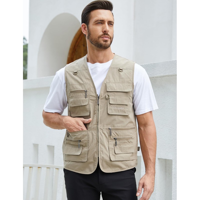 Gihuo Men's Fishing Vest Utility Safari Travel Vest with Pockets