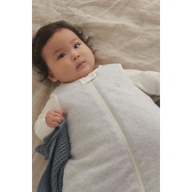MORI Baby Boys and Girls Front Opening Sleeping Bag 2.5 TOG in Grey - Organic Cotton Unisex Toddler Concealed Zip Swaddle Blanket - 2-4 Years