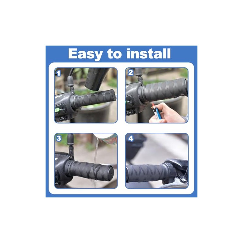 GXGM 2 Pairs Non-Slip Heat Shrinkable Motorcycle Grip Cover, Easy