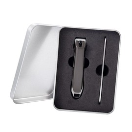 Ipetboom 1 Set Fingernail Clipper and Polishing Nail File Kit Ergonomic Nail Trimmer with Box Splash Design for Home Travel Durable Easy to Use