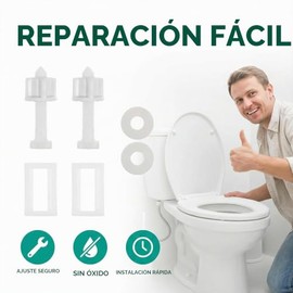 6 Piezas Tornillos Asiento Inodoro 3.9cm Pernos Repuesto Plástico Blanco Tapa WC Kit Montaje Superior Universal Reparación Baño Tuercas Ajuste Firme A