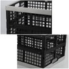 Asking 4-Pack 42 L Stackable Collapsible Crate, Plastic Folding Storage