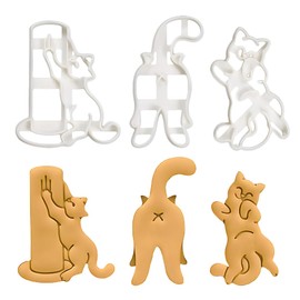 Cat Cookie Cutters, Plastic Cookie Cutter, 3D DIY Fondant Cookie Cutter for Children Birthday Cat Party Decoration
