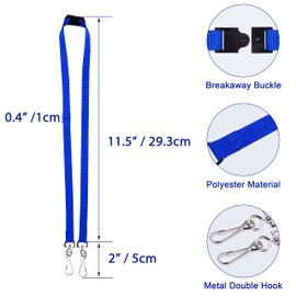 Wisdompro Lanyard 5 Pieces with Double Rotating J Hook and Safety Breakaway Buckle, Lanyard for ID Cards, Keys (Multi-Colour)