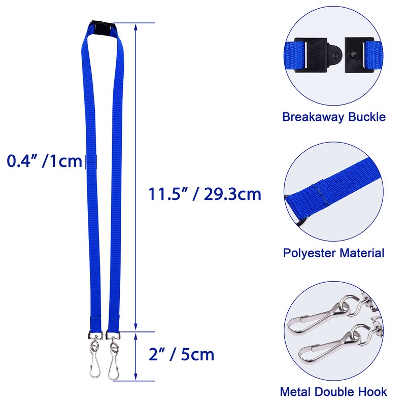 Wisdompro Lanyard 5 Pieces with Double Rotating J Hook and