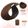XDhair Tape Extensions Real Hair Natural Black to Dark Brown