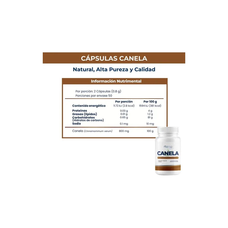 Canela 400 Mg 100 Cápsulas
