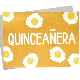 Whitman and Daughter Floral Quinceañera Card, Quinceanera Card for 15 Year Old Girl (7X5 Inch, Blank Inside) Sweet 15th Birthday Card for Teen - 872