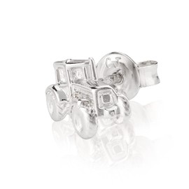 NKlaus Single Tractor 925 Sterling Silver Stud Earrings Tractor 10 x 7 mm Unisex 3766, Sterling Silver