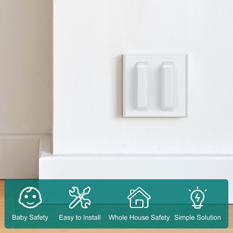 CLYMENE 8 Pack Light Switch Cover Guard, Child Proof Wall