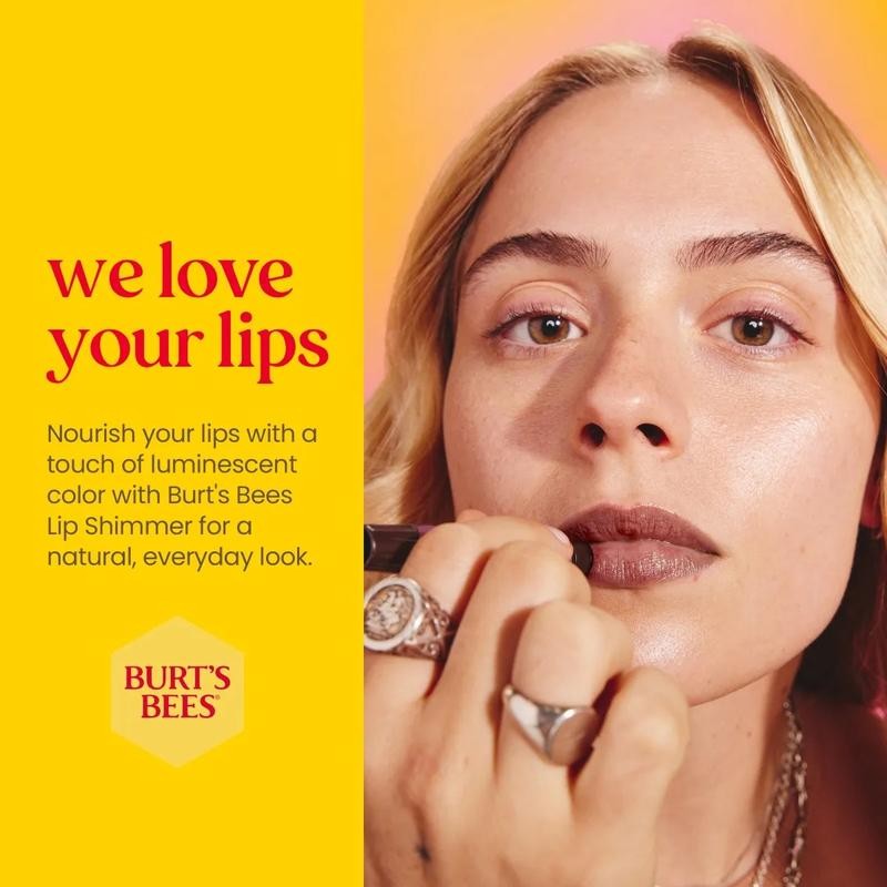 Burt's Bees Lip Shimmer in Cocoa – Nourishing Lip Balm